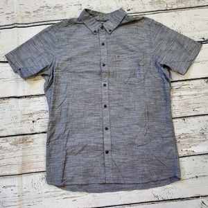 Hurley Hurley Mens One And Only Textured Short Sleeve Button Up, grey, m…